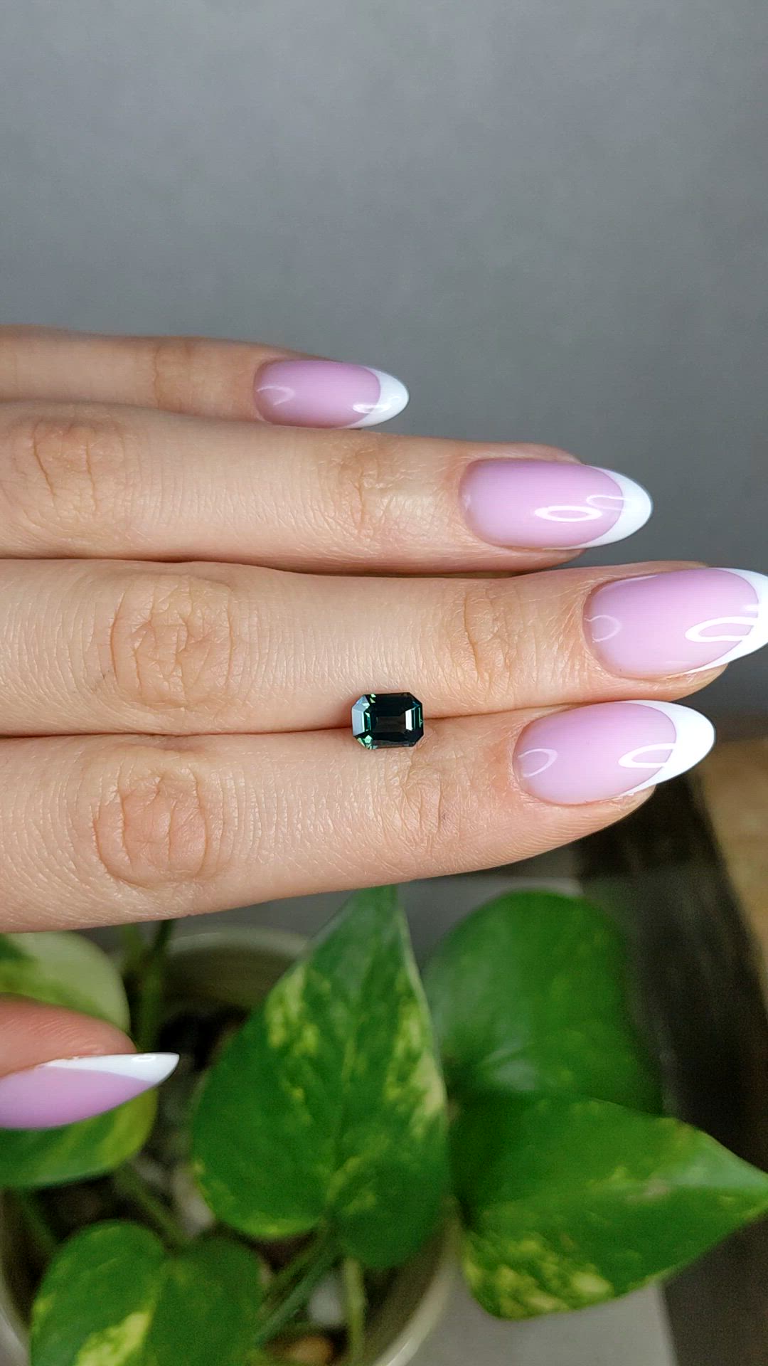 1.52 Ct. Bluish Green Sapphire from Madagascar Size Video