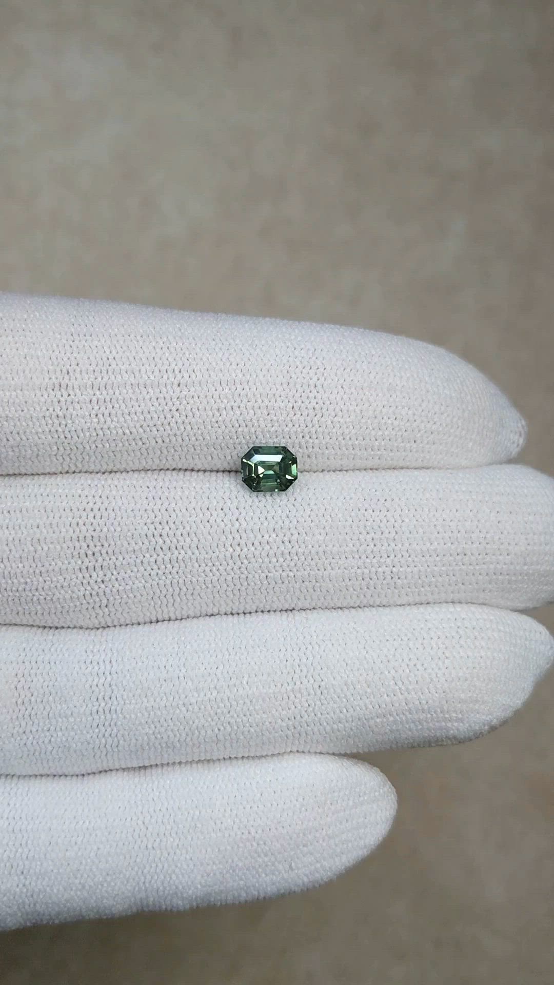 1.06 Ct. Green Sapphire from Madagascar Size Video