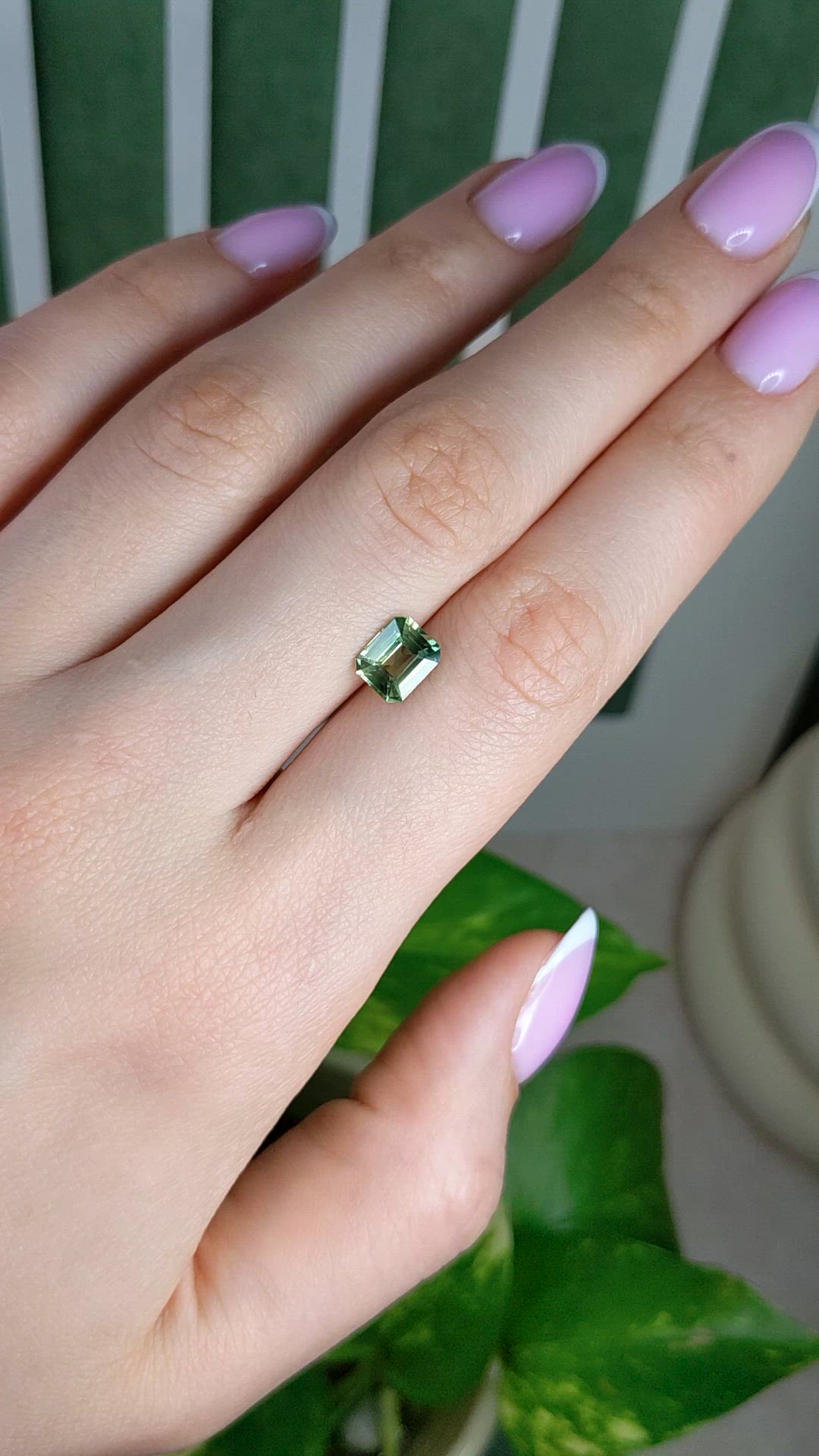1.85 Ct. Yellowish Green Sapphire from Madagascar Size Video