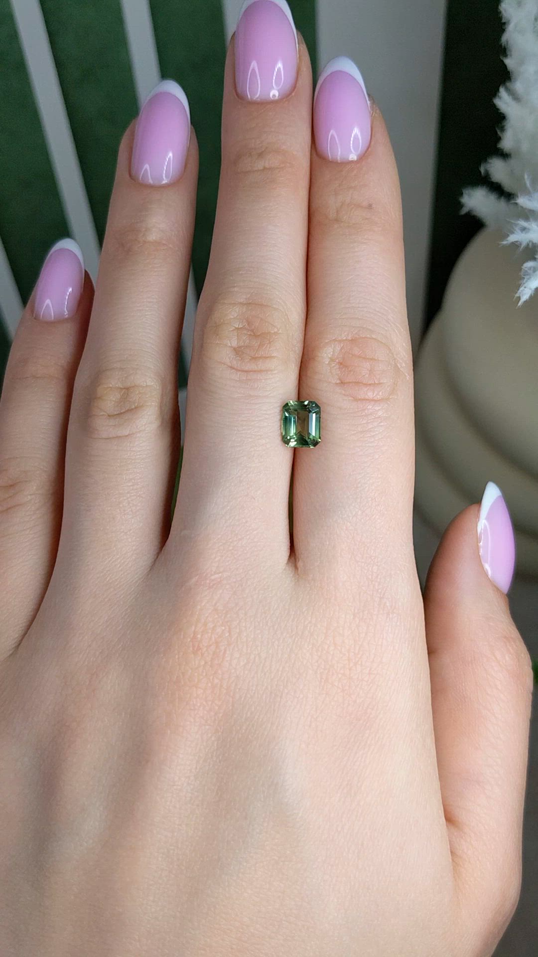 1.85 Ct. Yellowish Green Sapphire from Madagascar Size Video