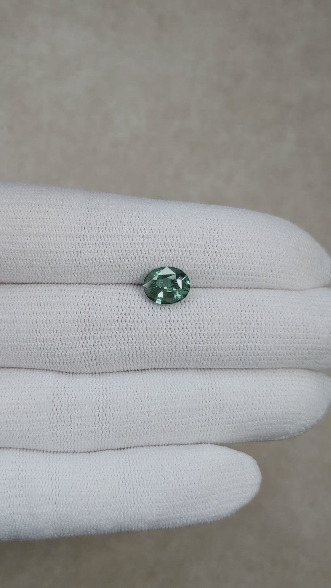 3.01 Ct. Bluish Green Sapphire from Madagascar Size Video