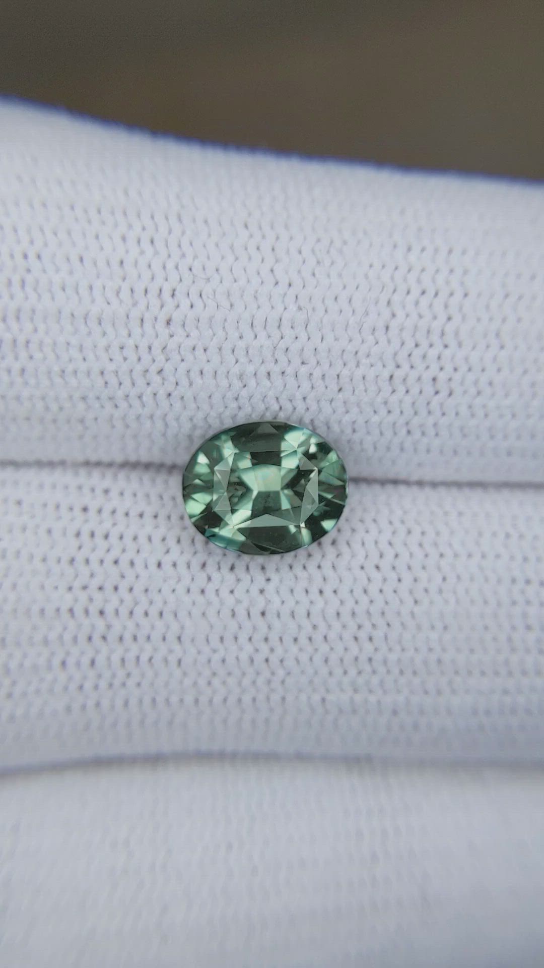 3.01 Ct. Bluish Green Sapphire from Madagascar Size Video