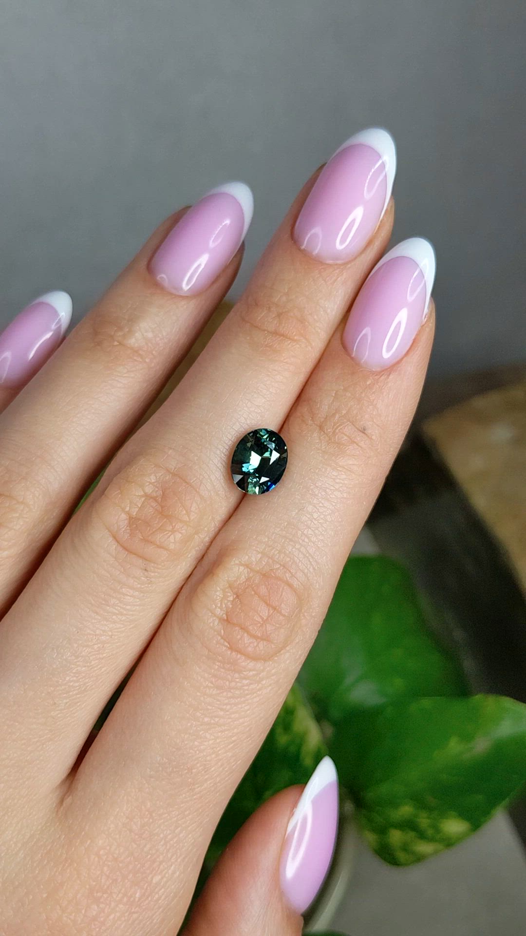 3.01 Ct. Bluish Green Sapphire from Madagascar Size Video