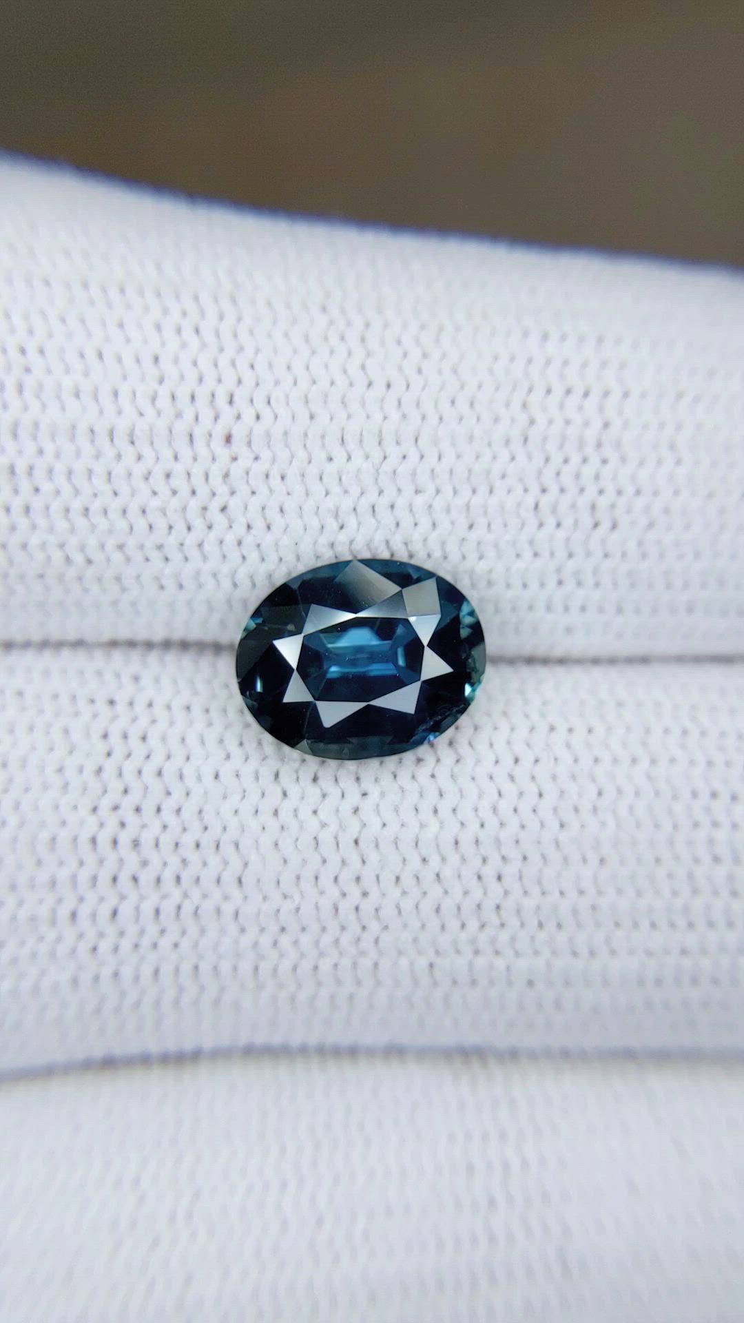 3.39 Ct. Greenish Blue Sapphire from Madagascar Size Video