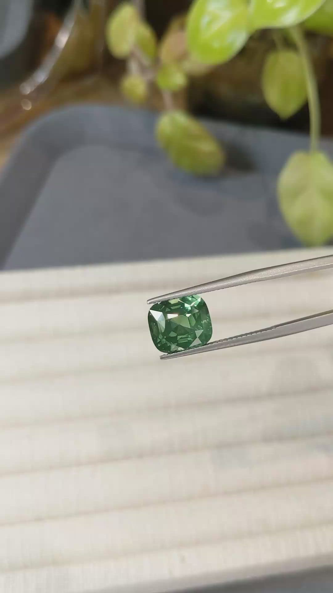 6.08 Ct. Green Sapphire from Ceylon (Sri Lanka) Size Video