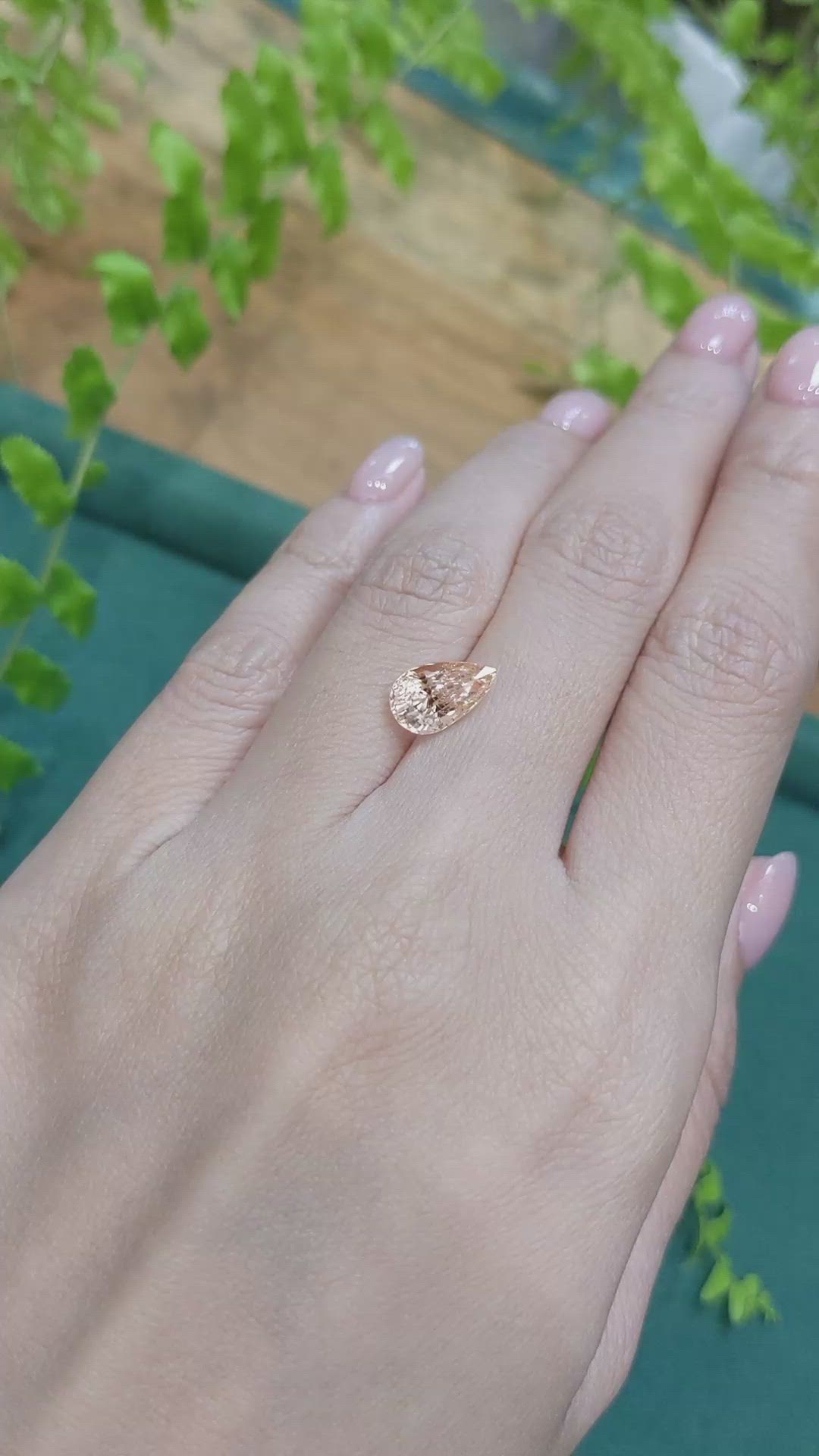 3.04 Ct. Peach Sapphire from Ceylon (Sri Lanka) Size Video