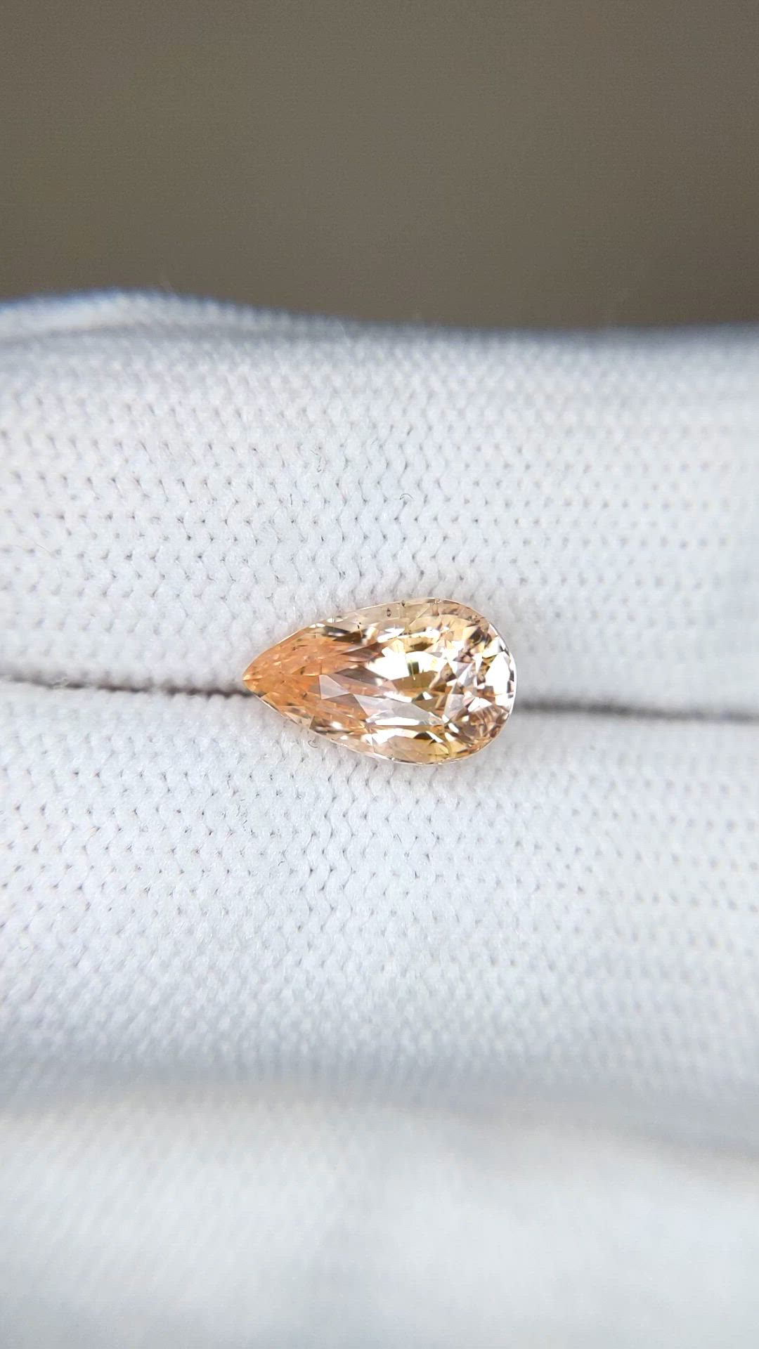 3.04 Ct. Peach Sapphire from Ceylon (Sri Lanka) Size Video