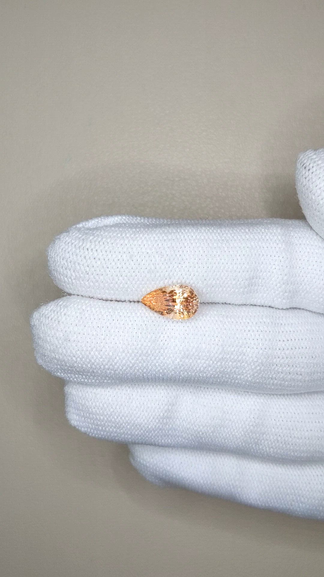 3.04 Ct. Peach Sapphire from Ceylon (Sri Lanka) Size Video