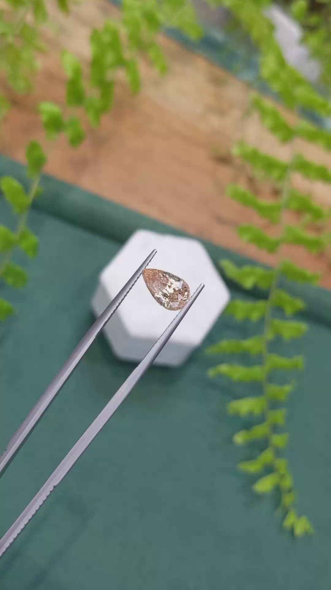 3.04 Ct. Peach Sapphire from Ceylon (Sri Lanka) Size Video