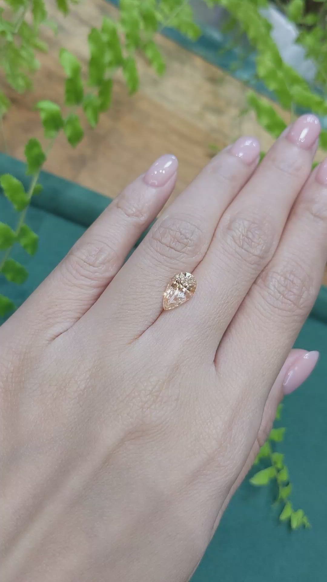 3.04 Ct. Peach Sapphire from Ceylon (Sri Lanka) Size Video