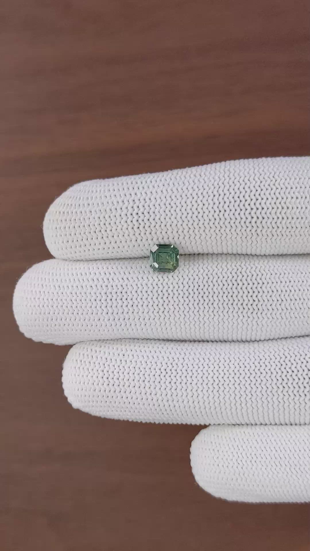 1.14 Ct. Bluish Green Sapphire from Kenya Size Video