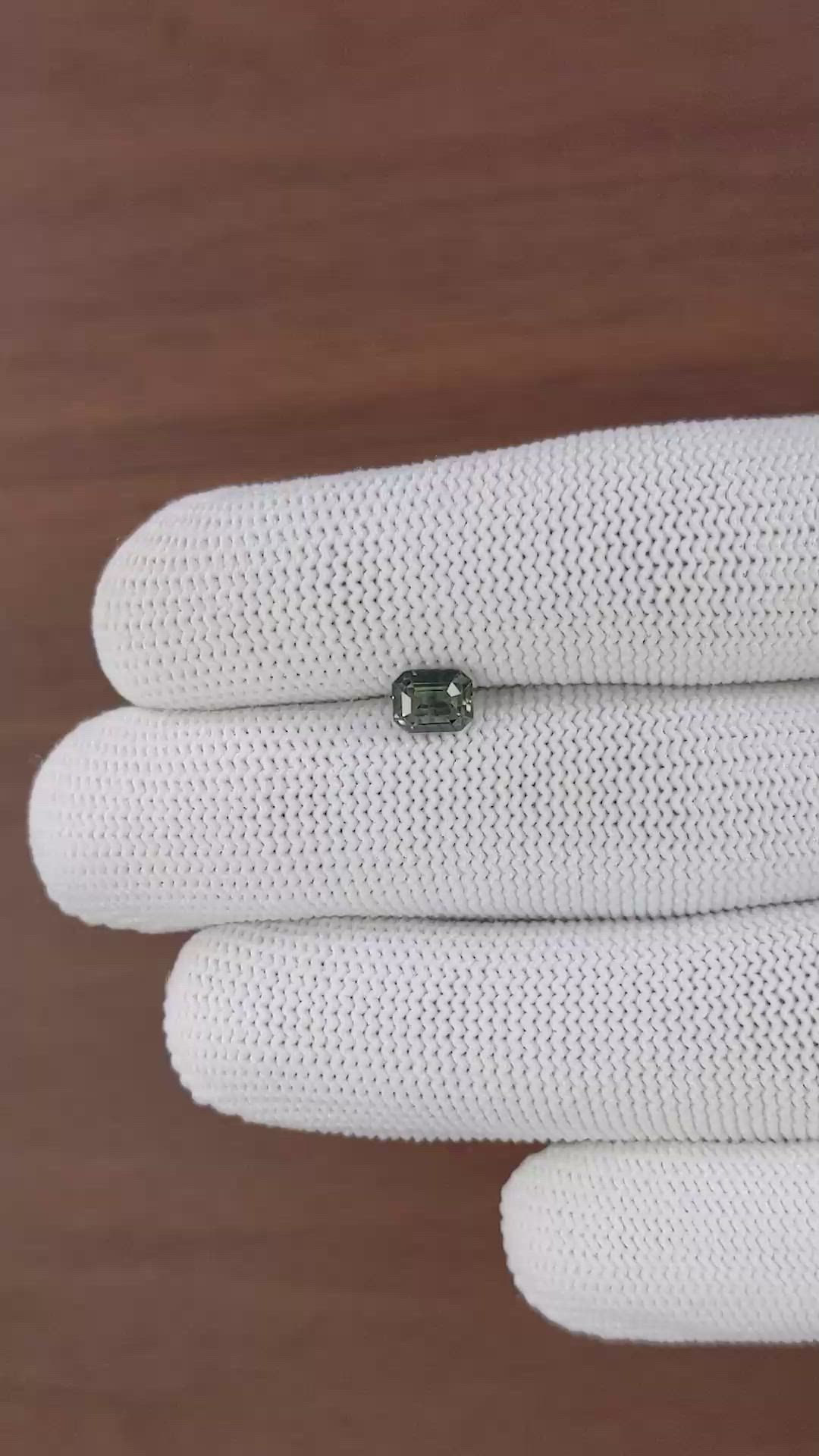 1.03 Ct. Bluish Green Sapphire from Kenya Size Video