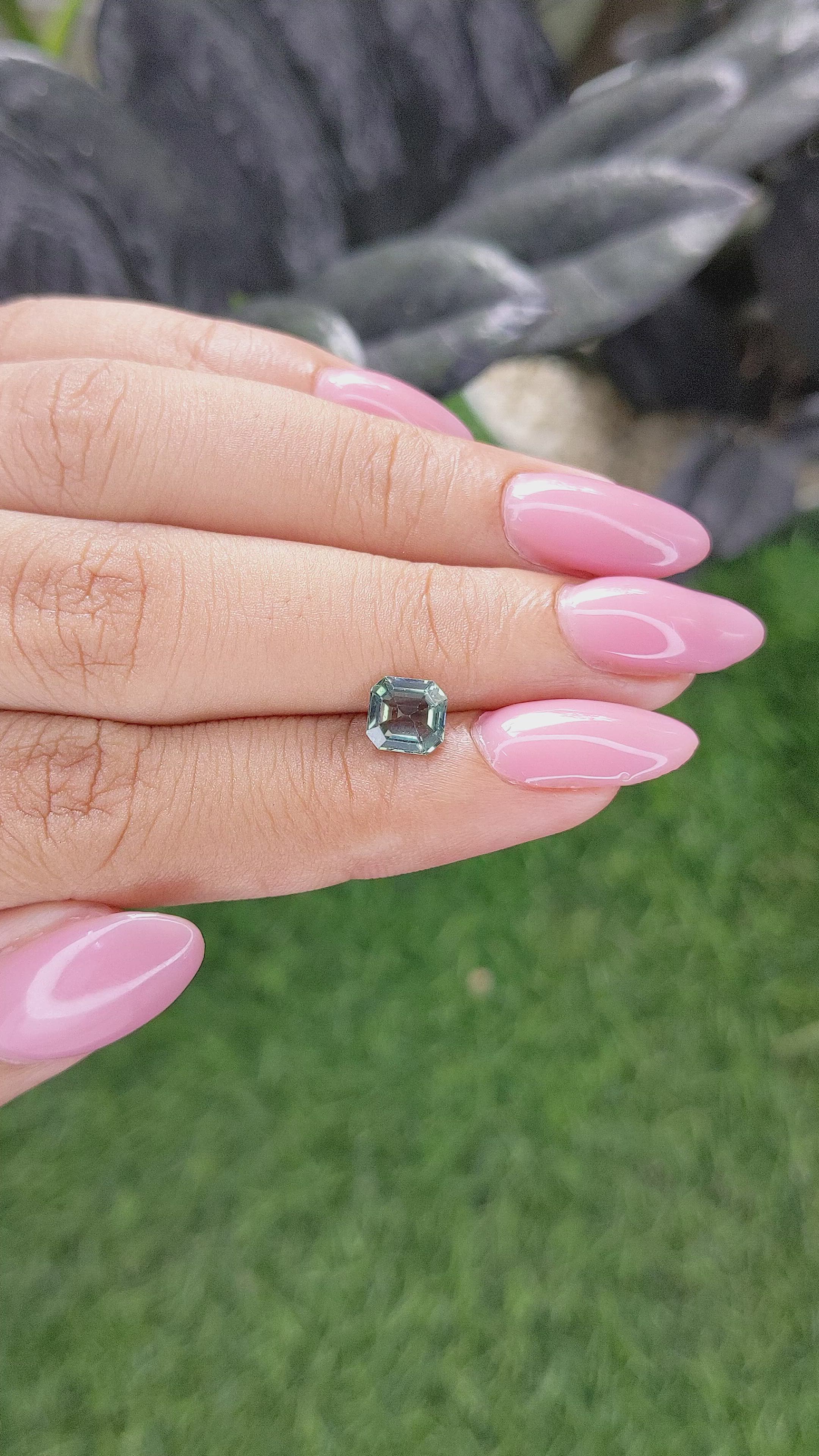 1.20 Ct. Bluish Green Sapphire from Kenya Size Video