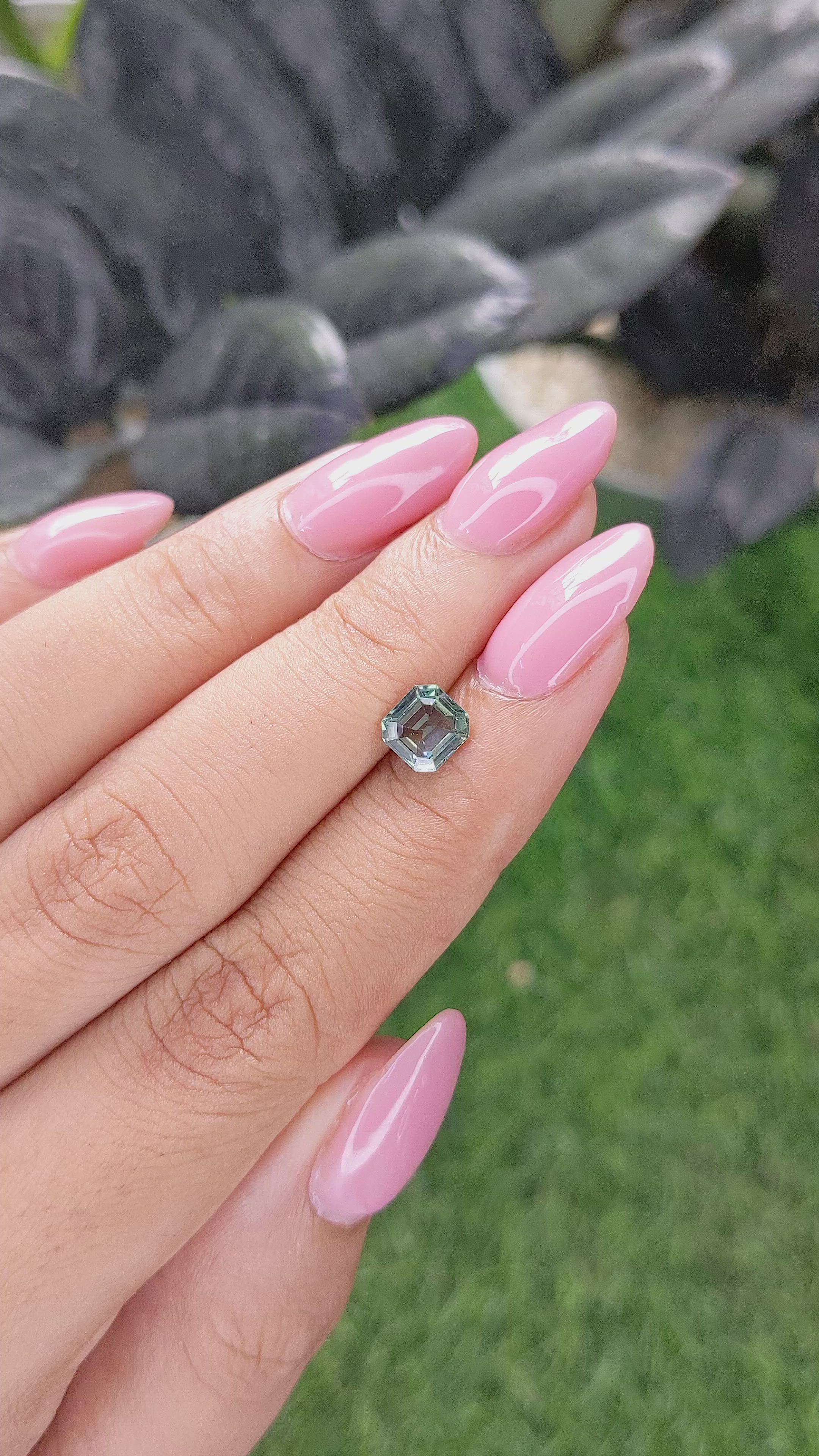 1.20 Ct. Bluish Green Sapphire from Kenya Size Video