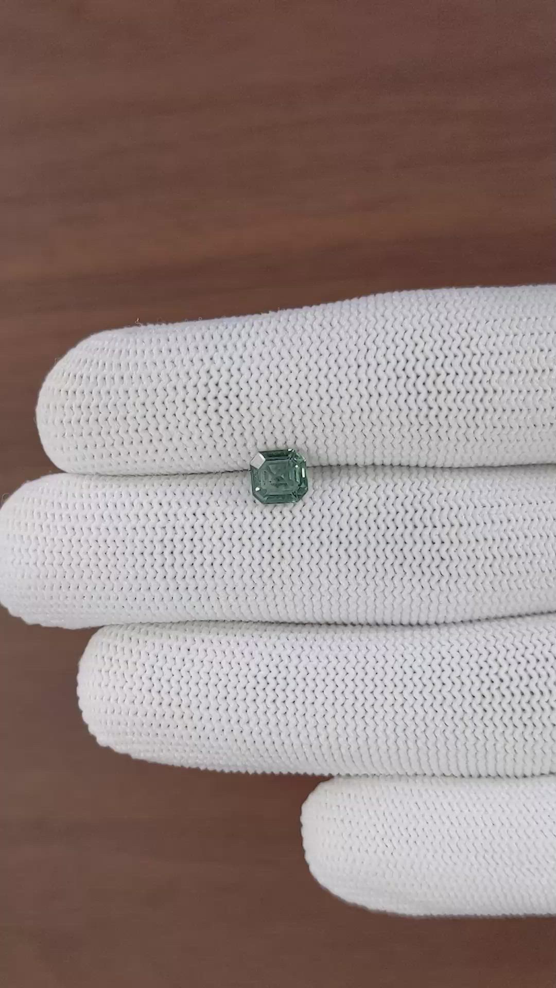 1.20 Ct. Bluish Green Sapphire from Kenya Size Video