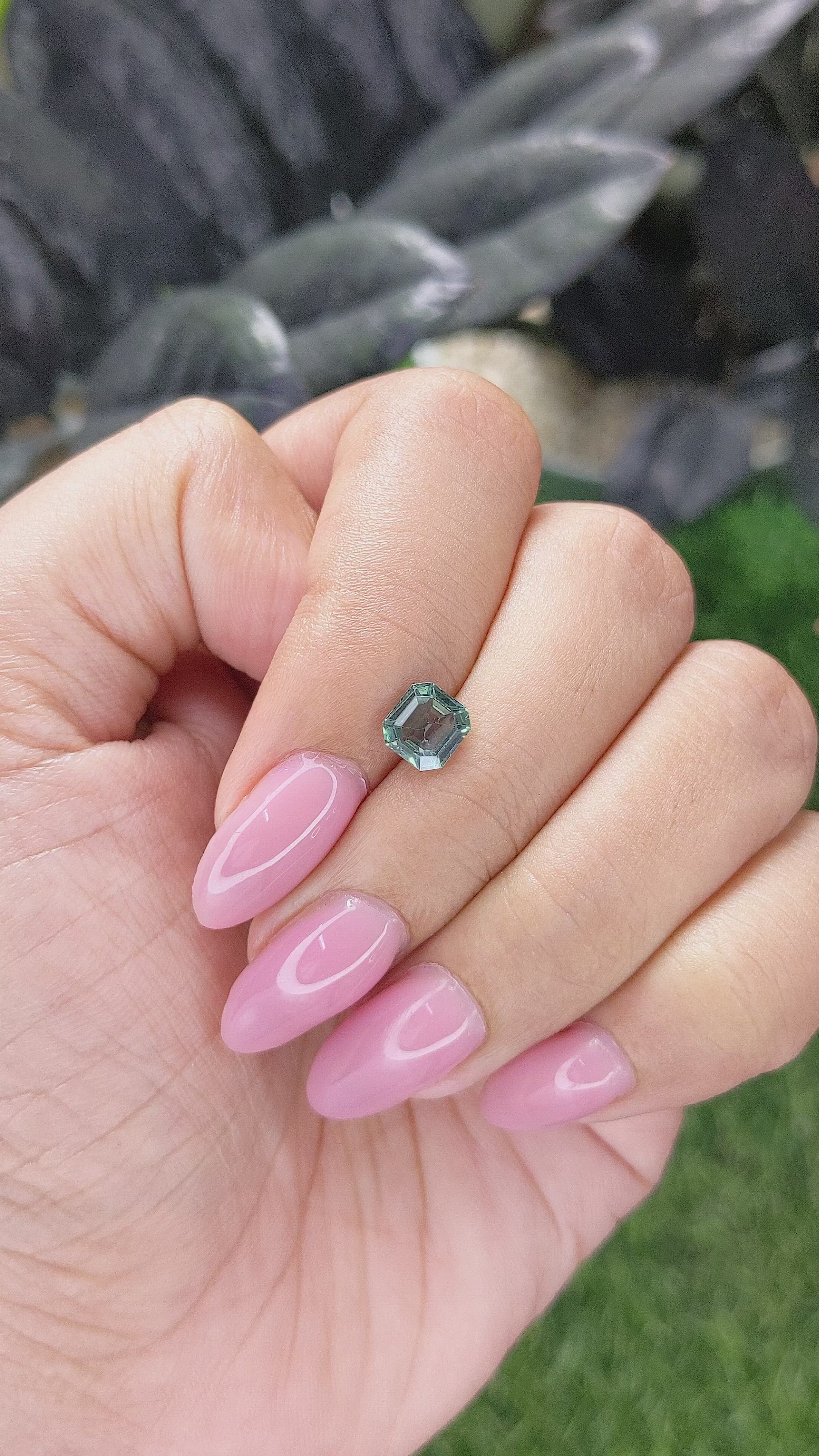 1.20 Ct. Bluish Green Sapphire from Kenya Size Video
