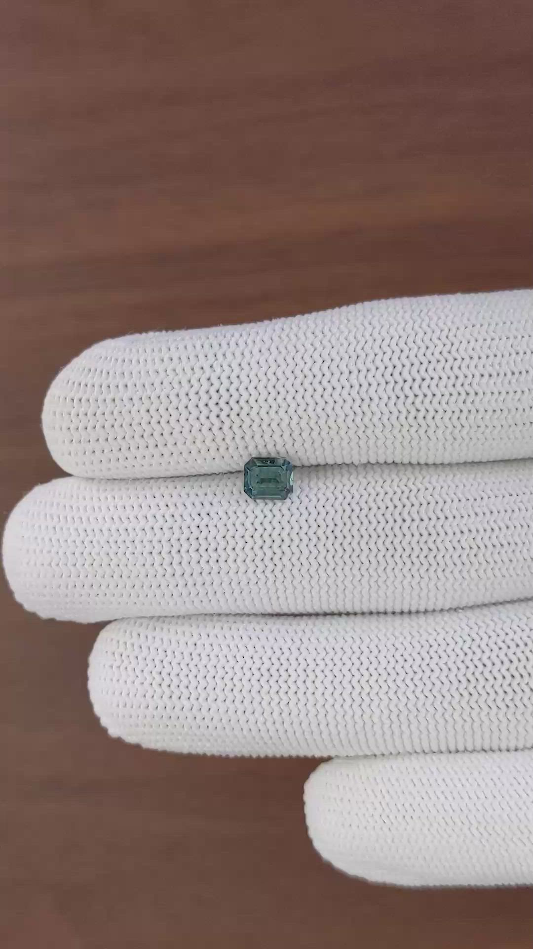 0.95 Ct. Greenish Blue Sapphire from Kenya Size Video