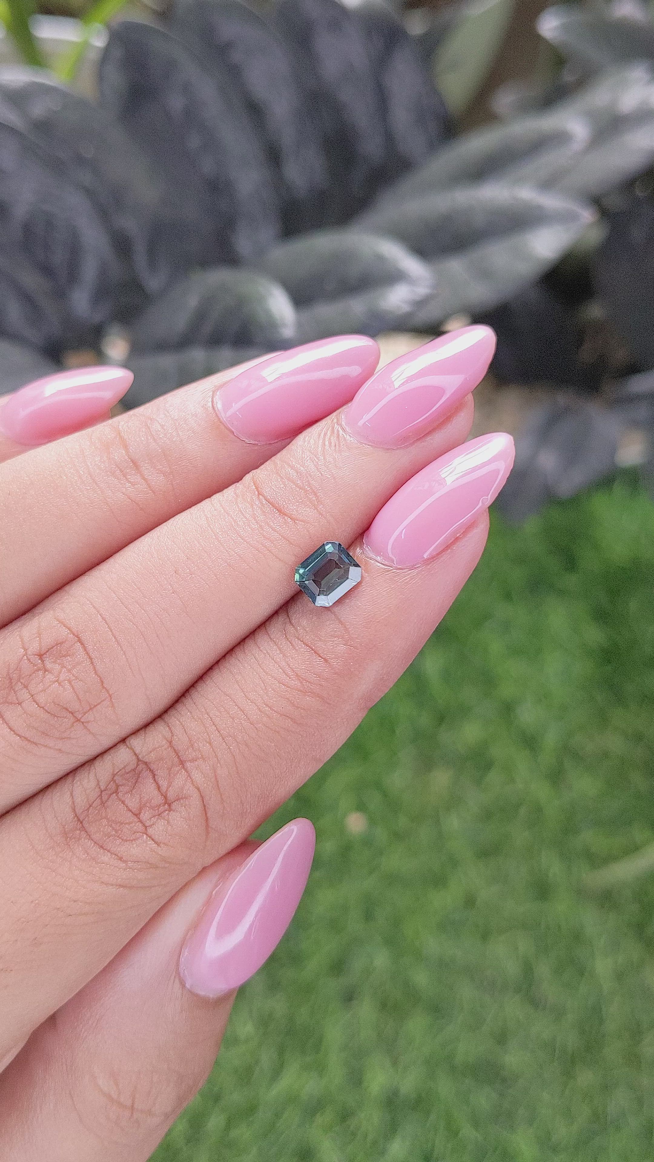 0.95 Ct. Greenish Blue Sapphire from Kenya Size Video