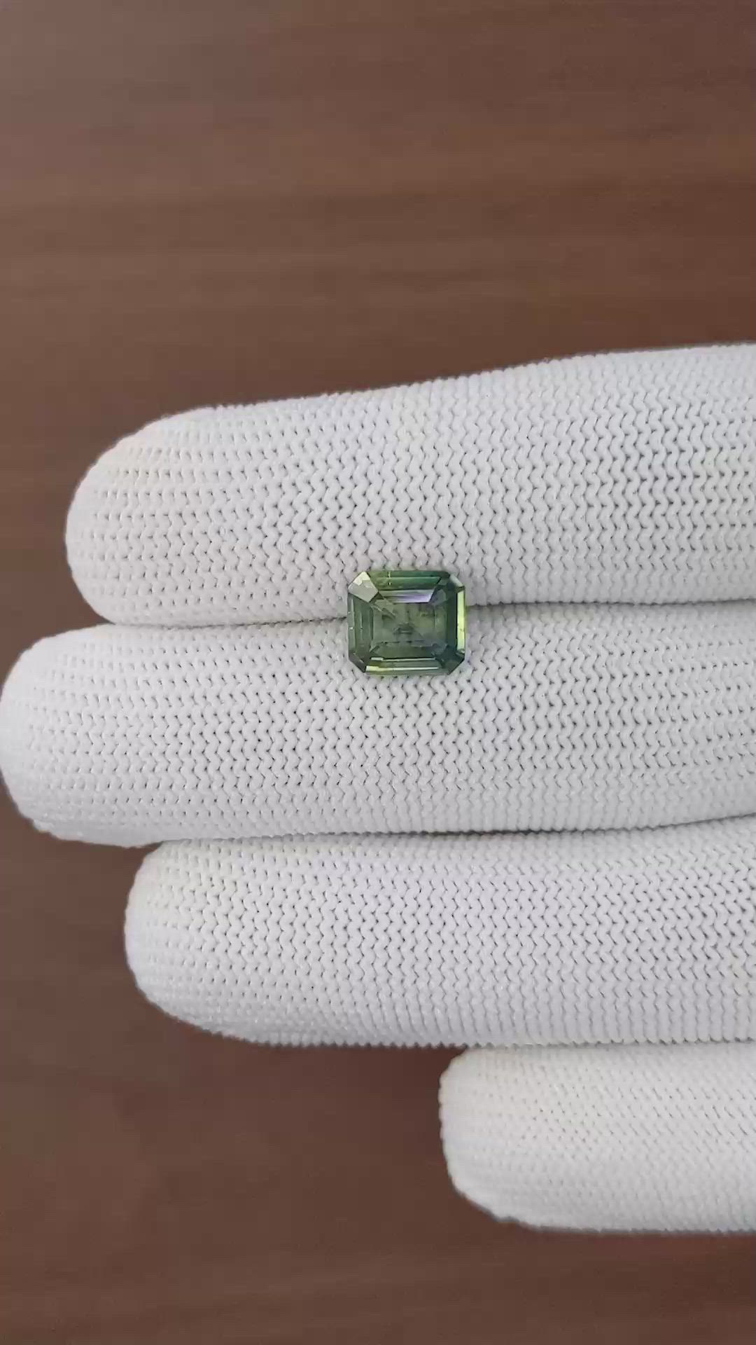 2.95 Ct. Yellowish Green Sapphire from Kenya Size Video