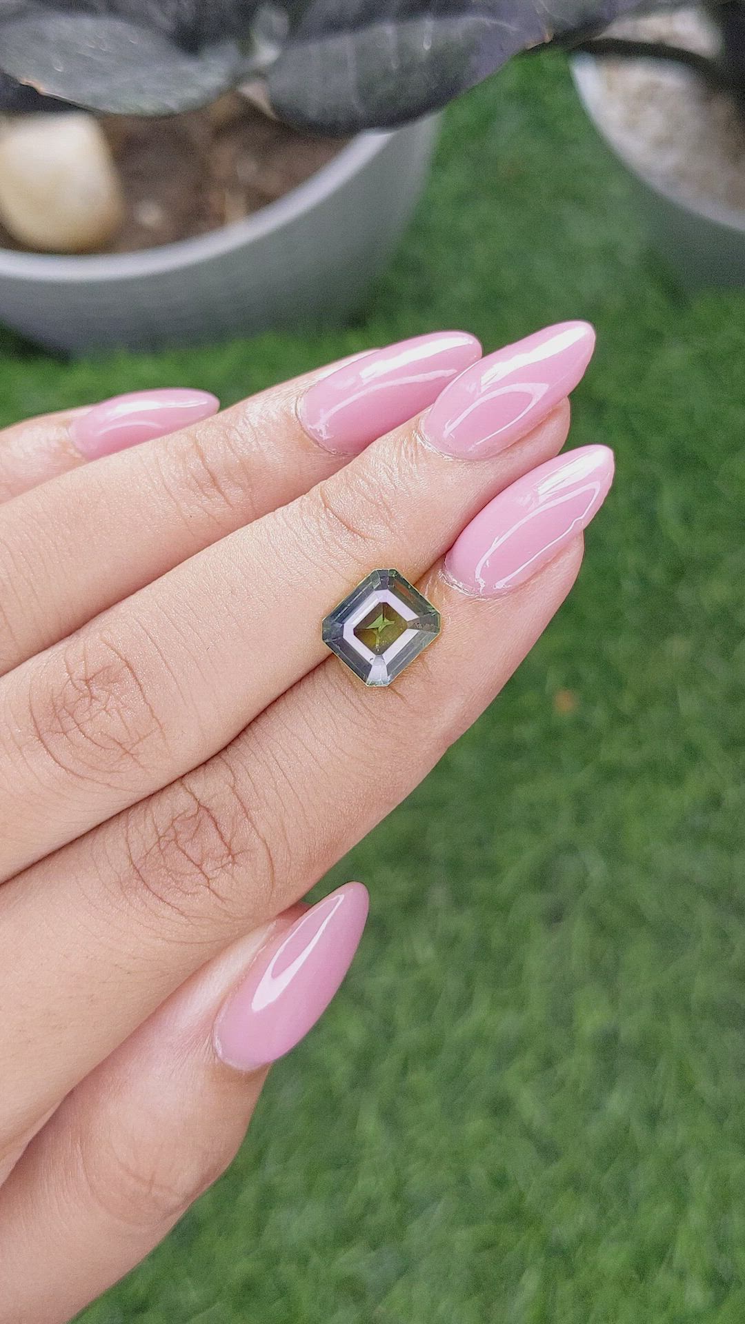 2.95 Ct. Yellowish Green Sapphire from Kenya Size Video