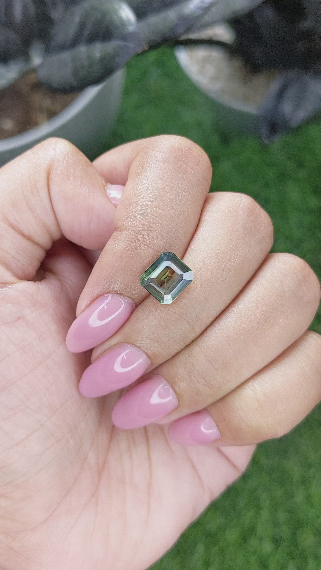 2.95 Ct. Yellowish Green Sapphire from Kenya Size Video