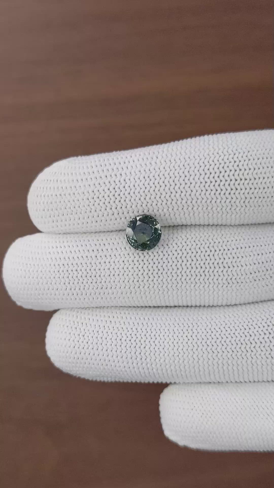 2.58 Ct. Bluish Green Sapphire from Kenya Size Video