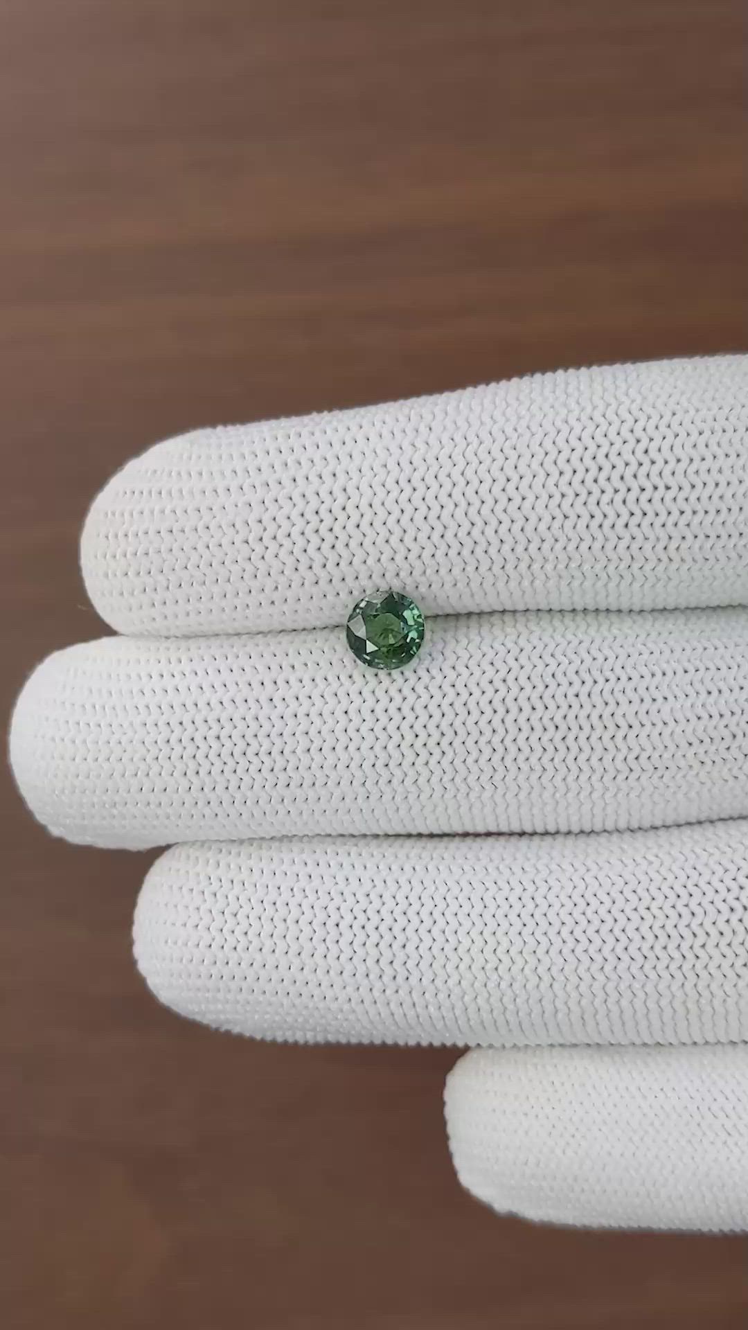 1.26 Ct. Bluish Green Sapphire from Kenya Size Video