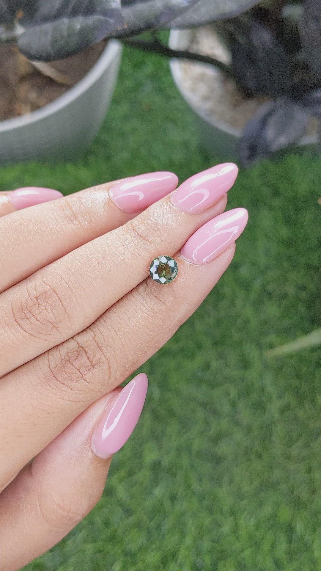 1.26 Ct. Bluish Green Sapphire from Kenya Size Video