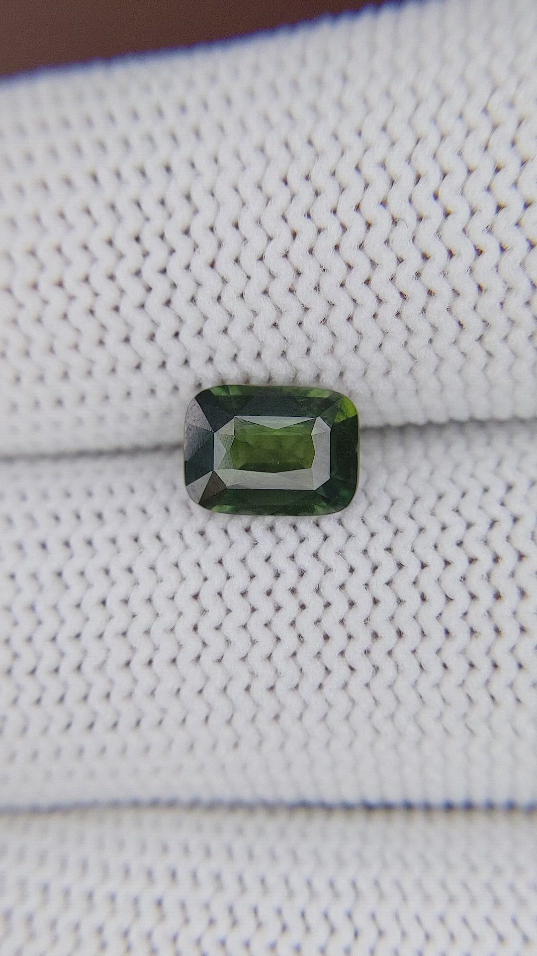 1.61 Ct. Green Sapphire from Kenya Size Video