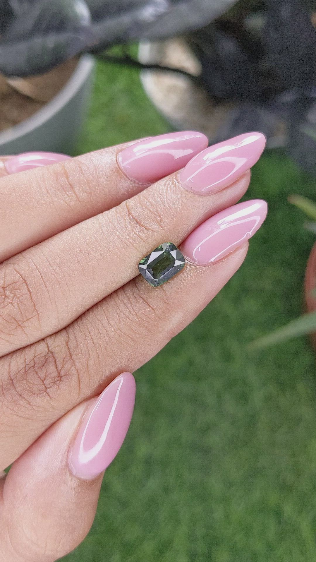 1.61 Ct. Green Sapphire from Kenya Size Video