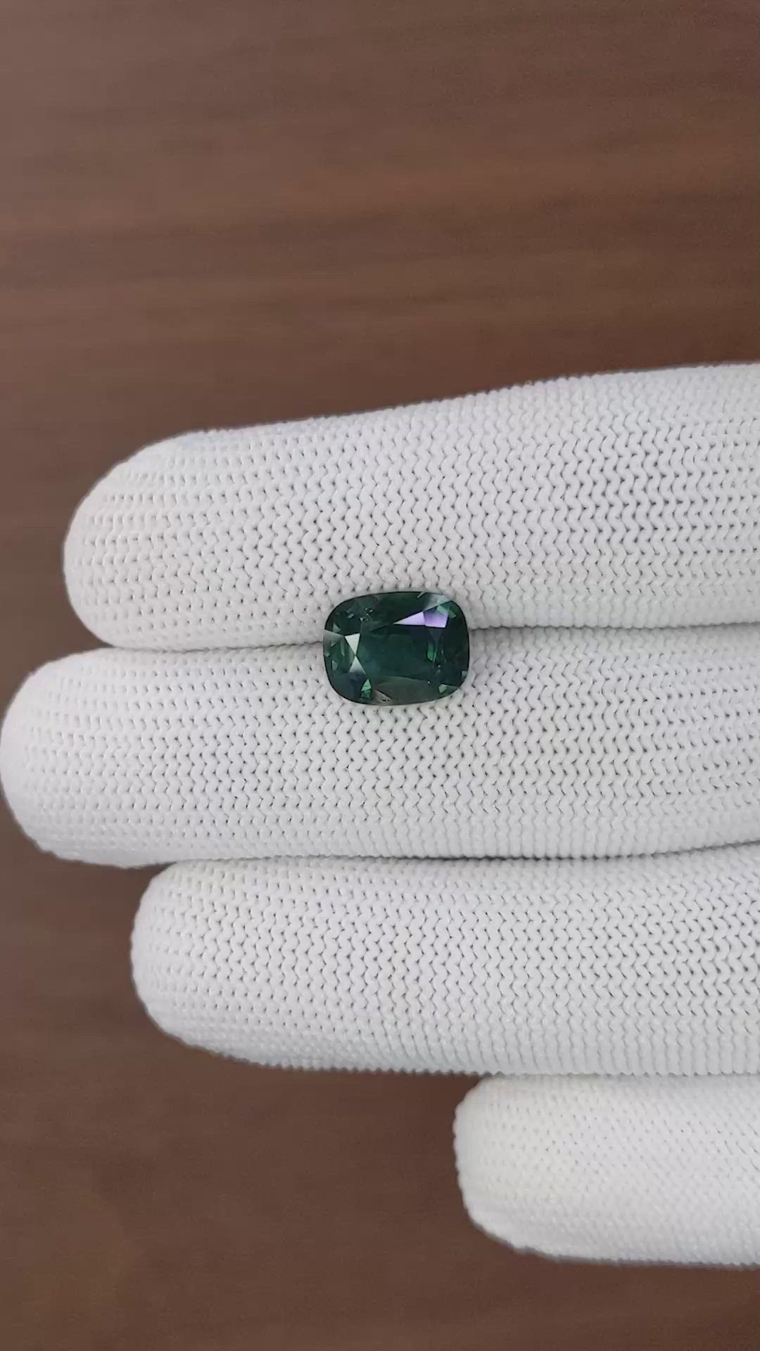 5.07 Ct. Bluish Green Sapphire from Kenya Size Video