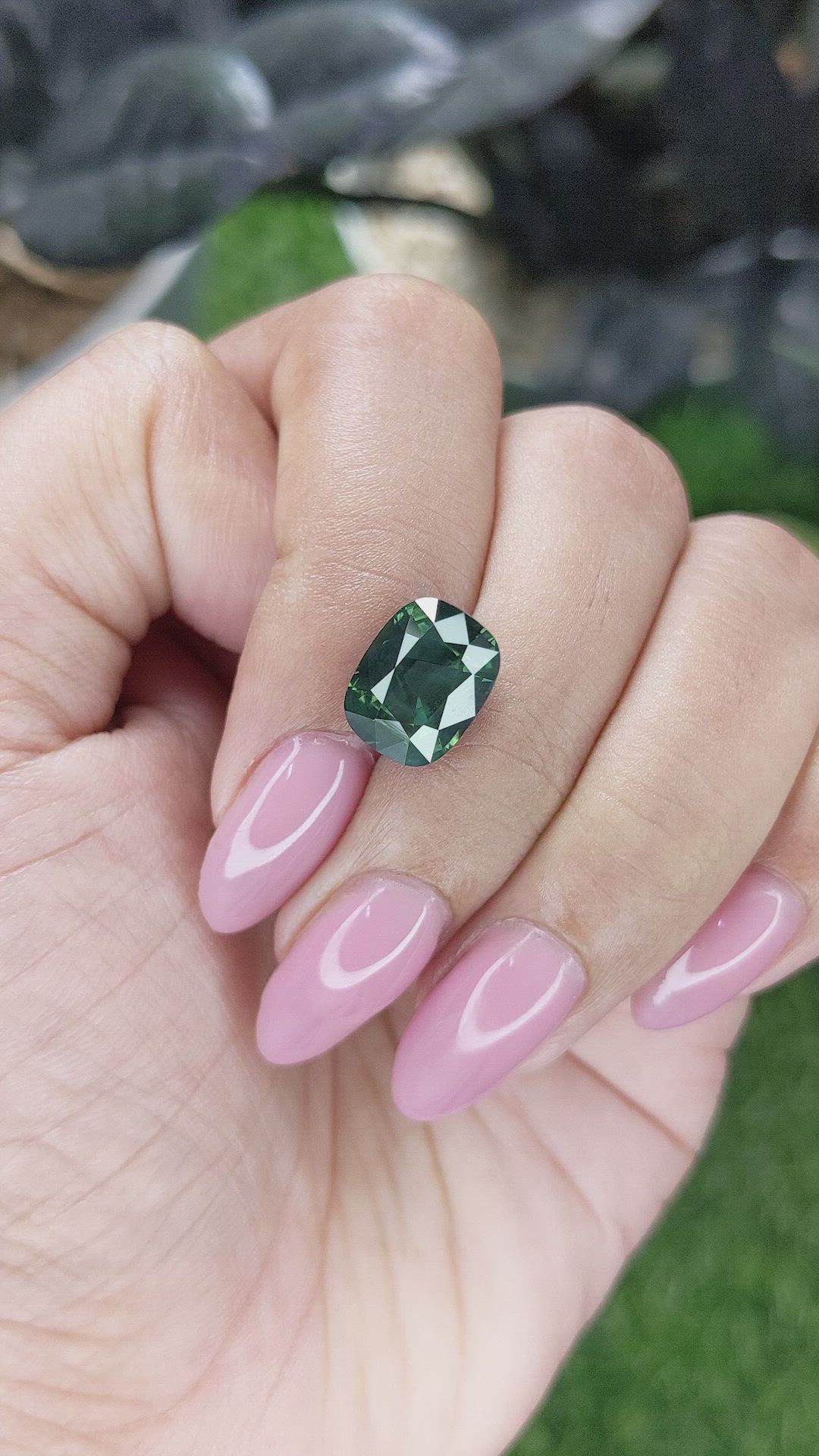 5.07 Ct. Bluish Green Sapphire from Kenya Size Video