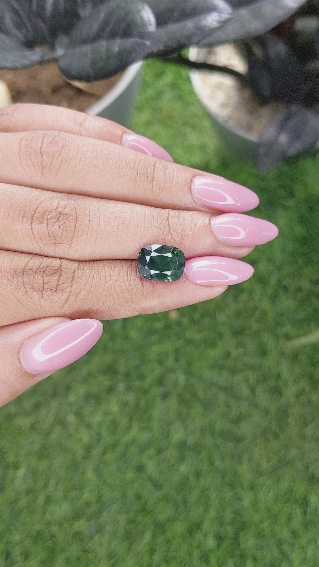 5.07 Ct. Bluish Green Sapphire from Kenya Size Video