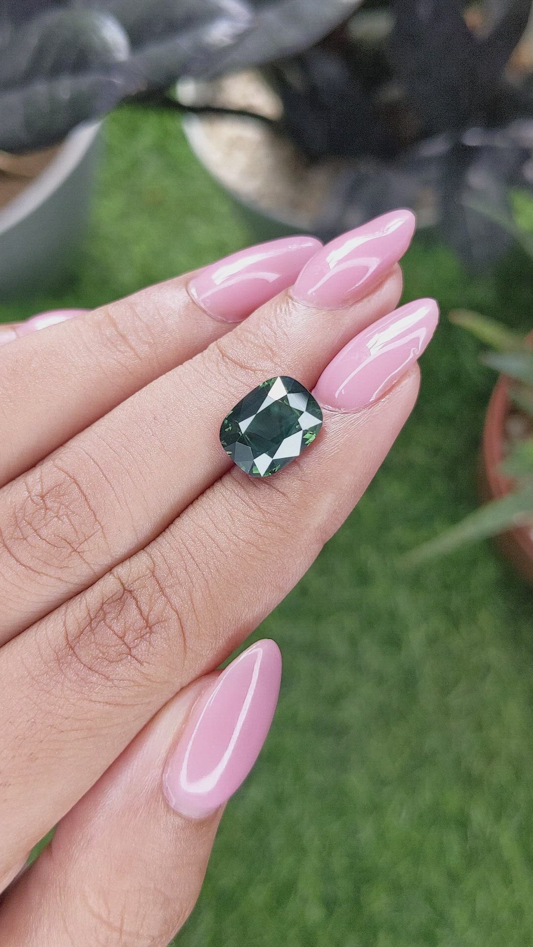 5.07 Ct. Bluish Green Sapphire from Kenya Size Video