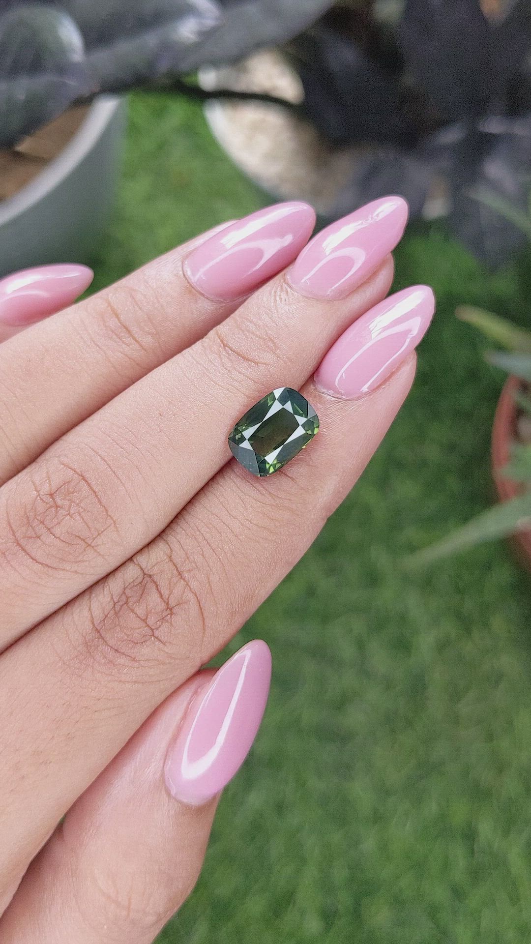 4.09 Ct. Bluish Green Sapphire from Kenya Size Video