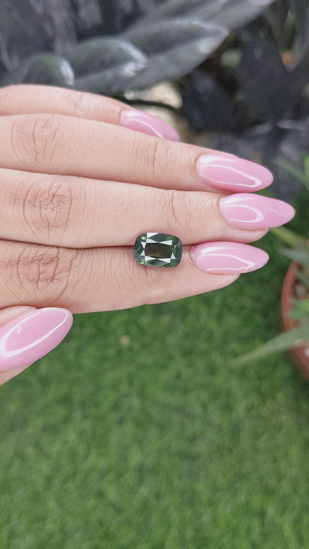 4.09 Ct. Bluish Green Sapphire from Kenya Size Video