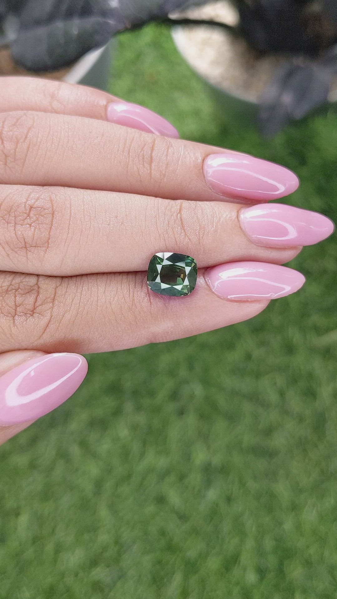 3.01 Ct. Bluish Green Sapphire from Kenya Size Video
