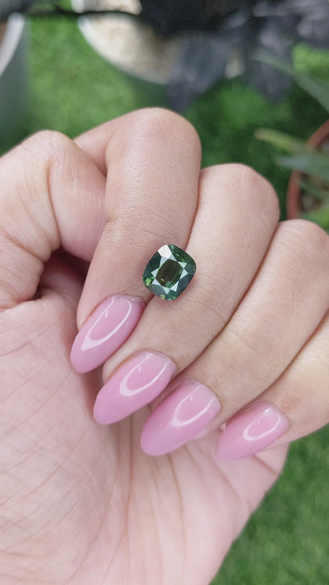 3.01 Ct. Bluish Green Sapphire from Kenya Size Video