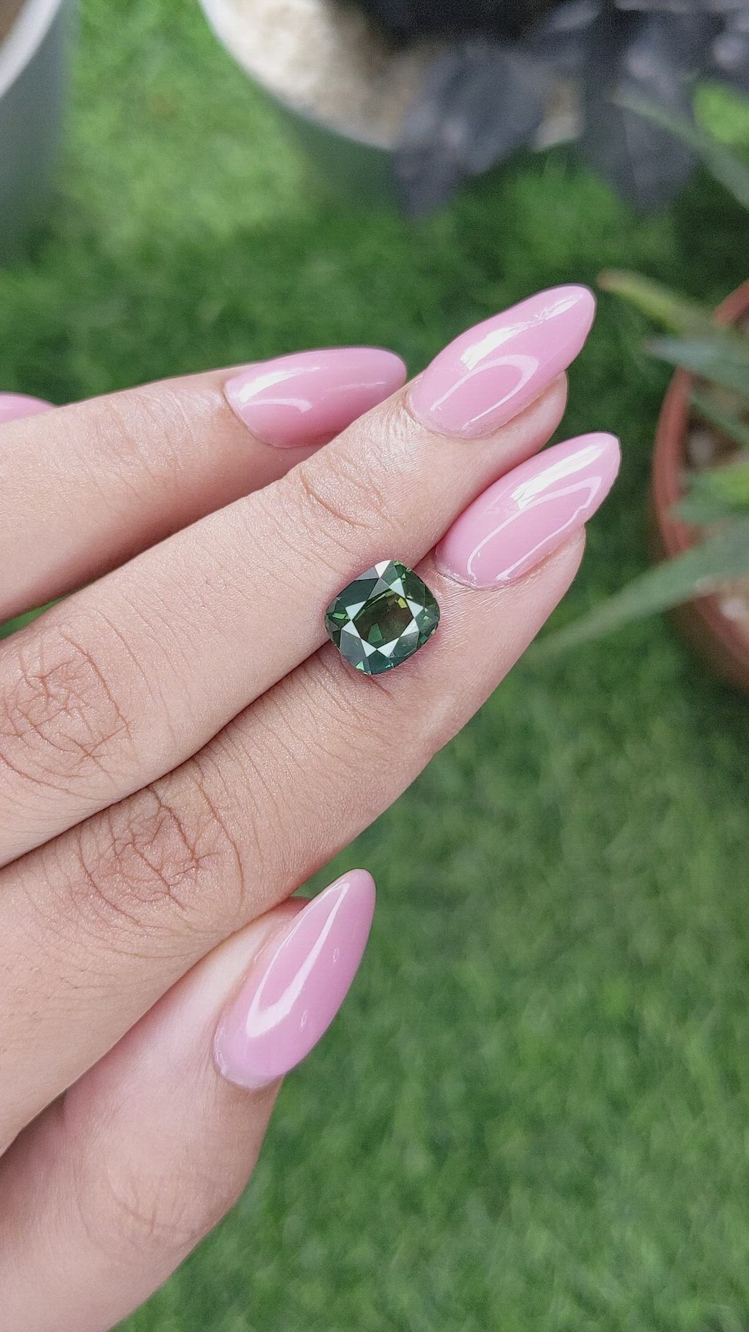 3.01 Ct. Bluish Green Sapphire from Kenya Size Video