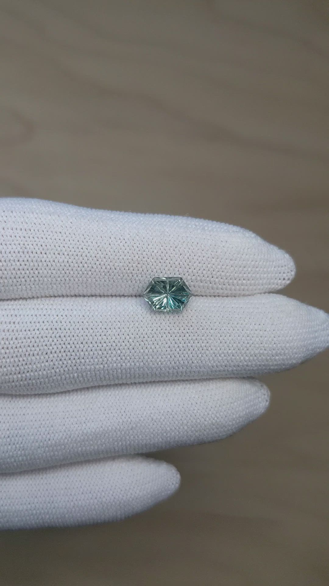 2.32 Ct. Bluish Green Sapphire from Montana Size Video