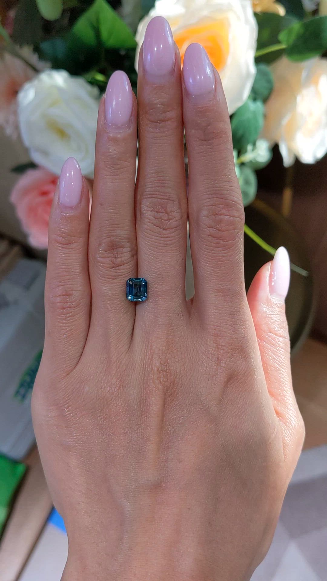 2.37 Ct. Greenish Blue Sapphire from Montana Size Video