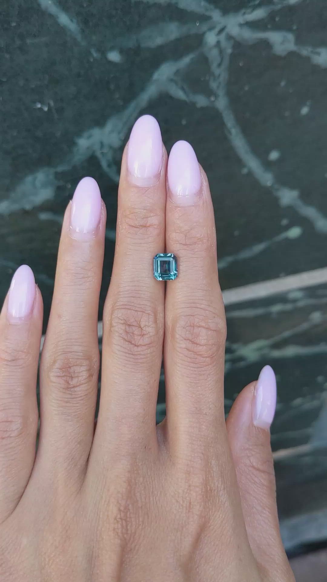 2.37 Ct. Greenish Blue Sapphire from Montana Size Video
