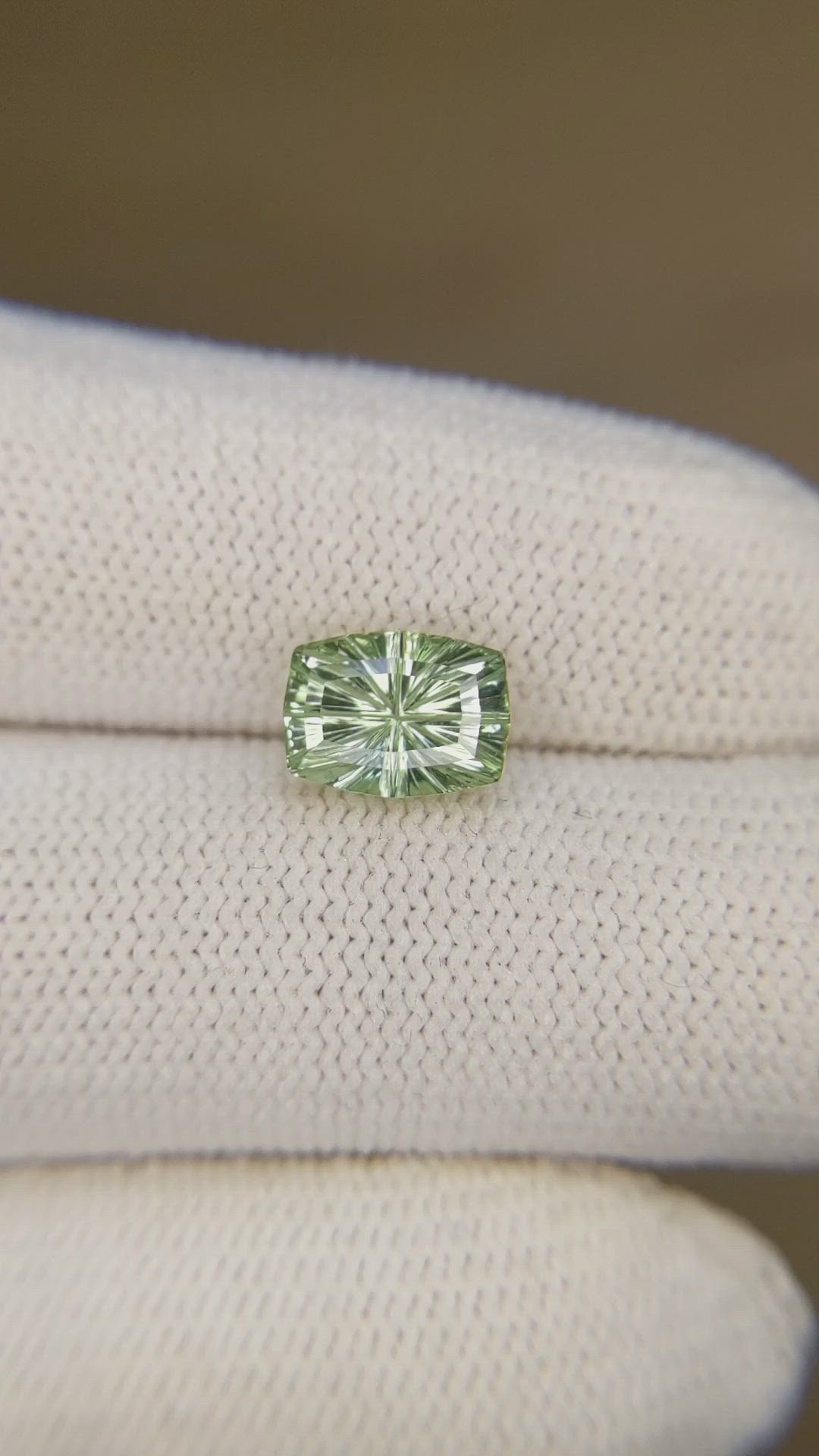 2.14 Ct. Yellowish Green Sapphire from Montana Size Video