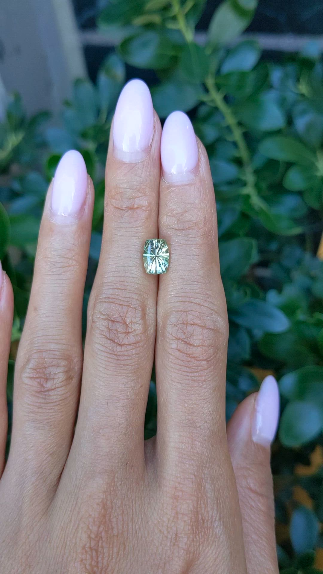 2.14 Ct. Yellowish Green Sapphire from Montana Size Video