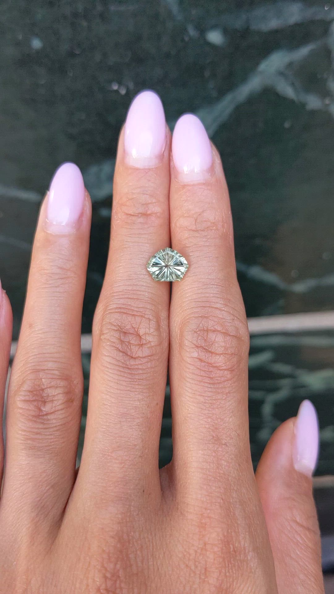 2.01 Ct. Yellowish Green Sapphire from Montana Size Video