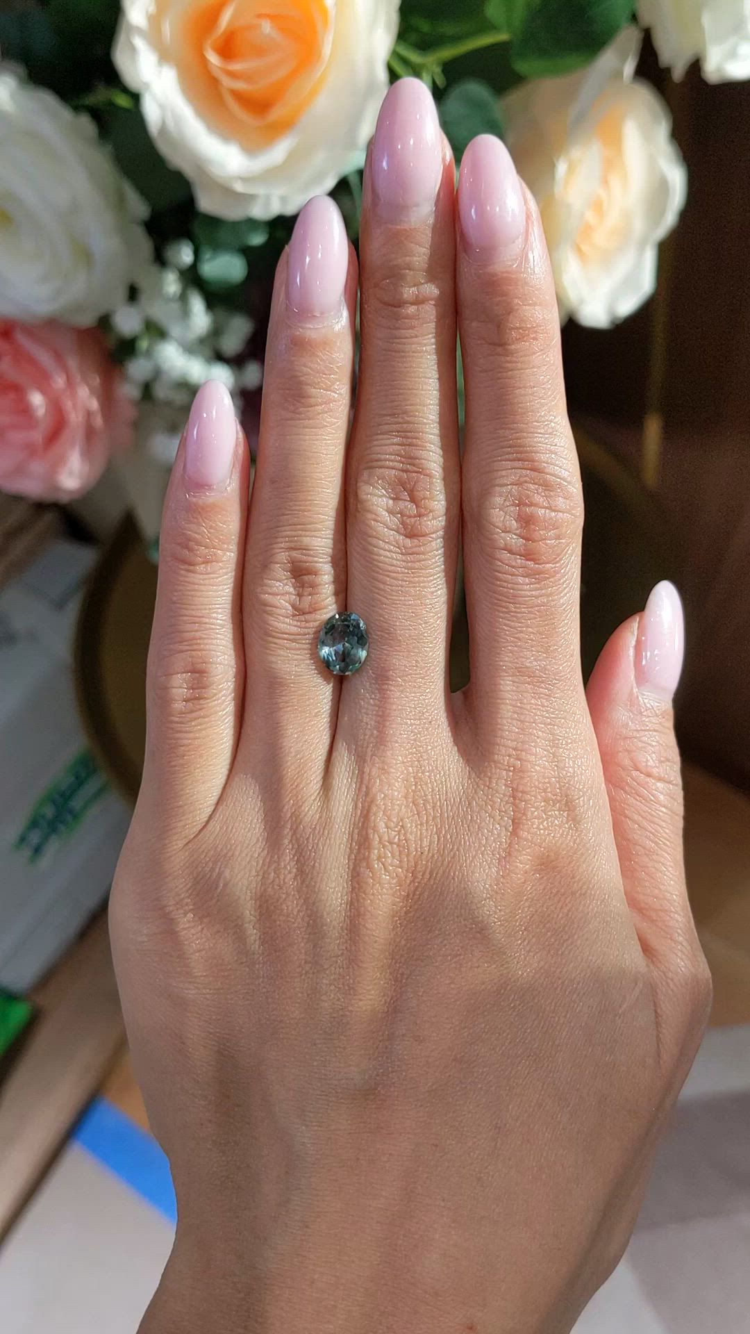 2.00 Ct. Bluish Green Sapphire from Montana Size Video