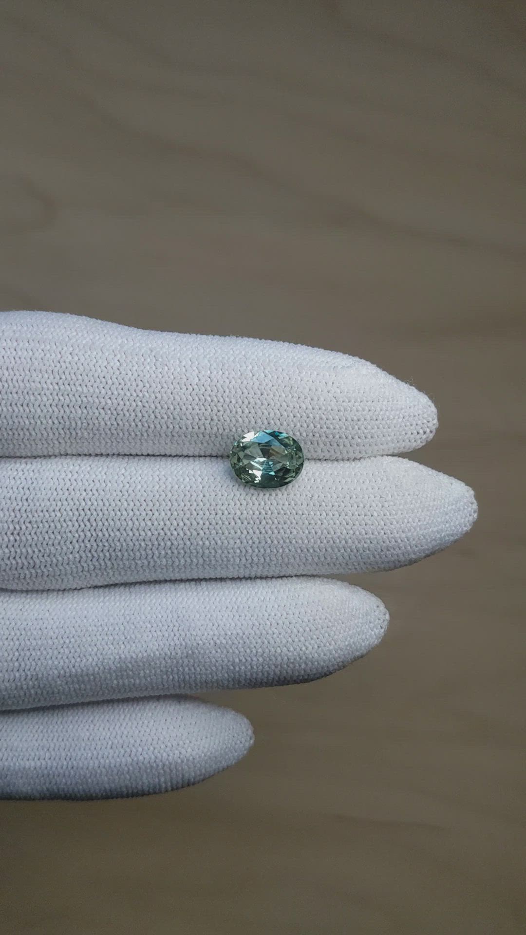 2.00 Ct. Bluish Green Sapphire from Montana Size Video