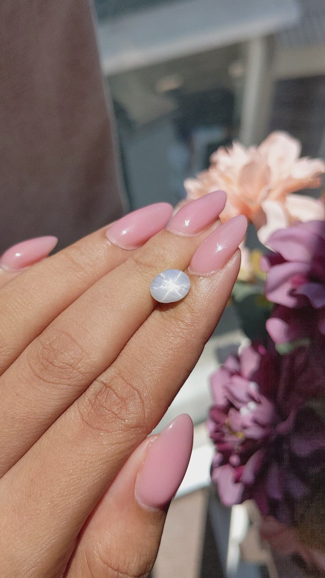 2.63 Ct. Grey Star Sapphire from Ceylon (Sri Lanka) Size Video