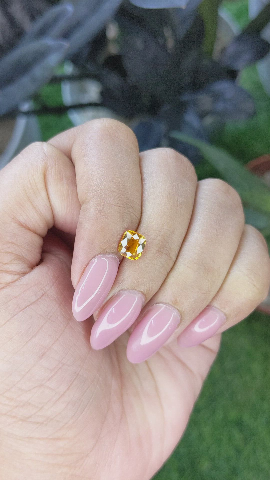 1.32 Ct. Yellowish Orange Sapphire from Ceylon (Sri Lanka) Size Video
