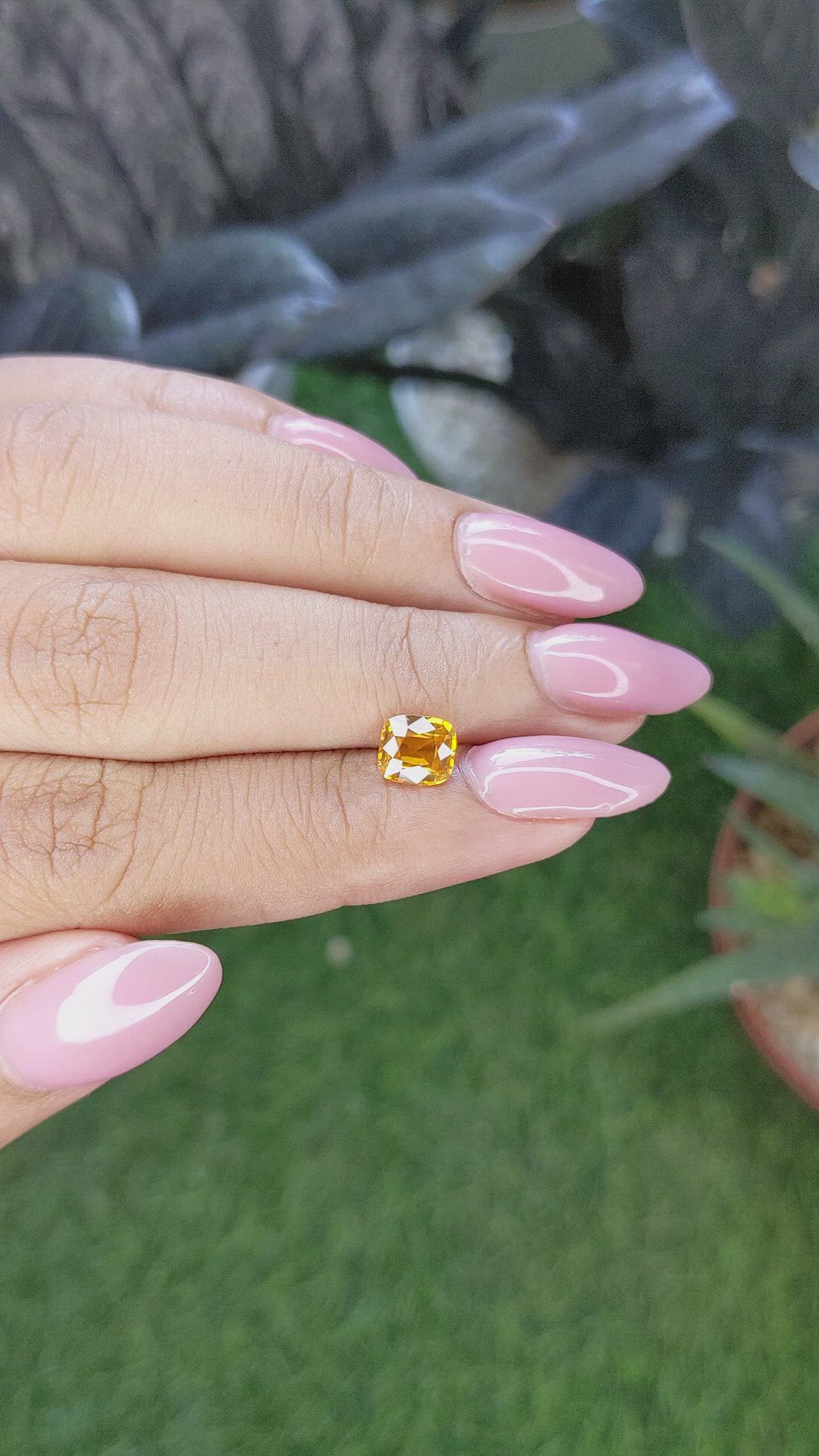 1.32 Ct. Yellowish Orange Sapphire from Ceylon (Sri Lanka) Size Video